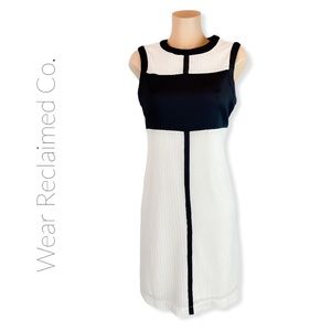 STELLA & JAMIE Black & White Midi Pencil Dress